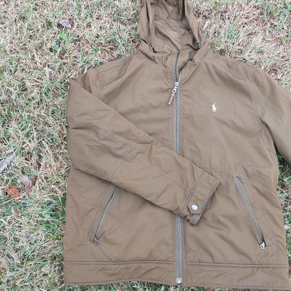 OLIVE GREEN Y2K VINTAGE POLO Ralph Lauren Coat Men sz L - Picture 2 of 6